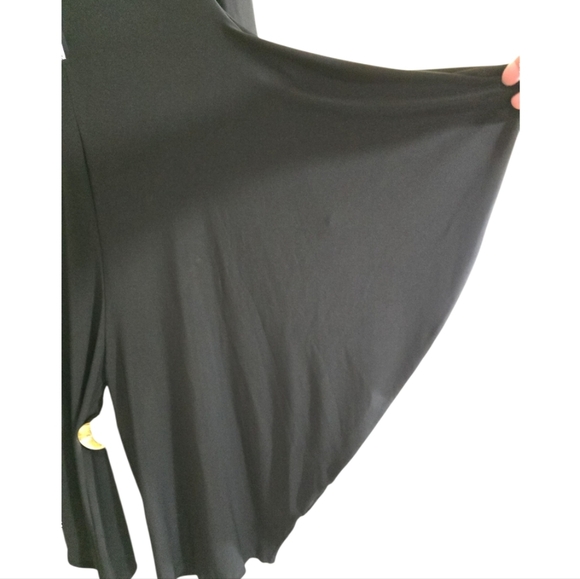 Joseph Ribkoff Harem Drape Cold Shoulder Zip Black Jumpsuit Stretchy Knit 2 - Picture 8 of 12